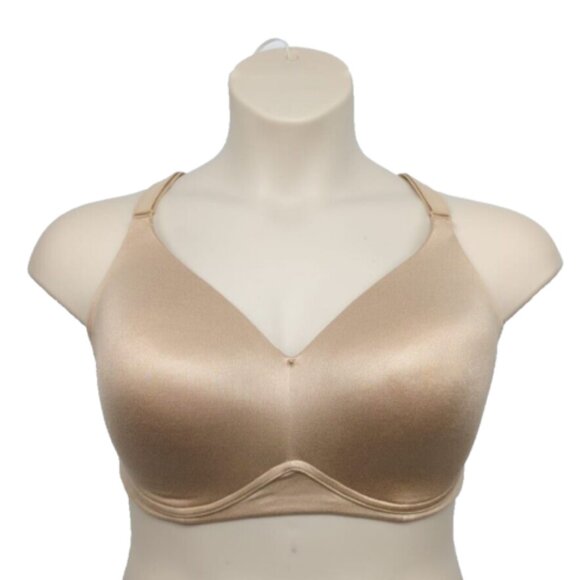 Cacique Lane Bryant 46C Balconette Bra Wireless Cafe Beige Backsmoother Lined - Picture 3 of 9